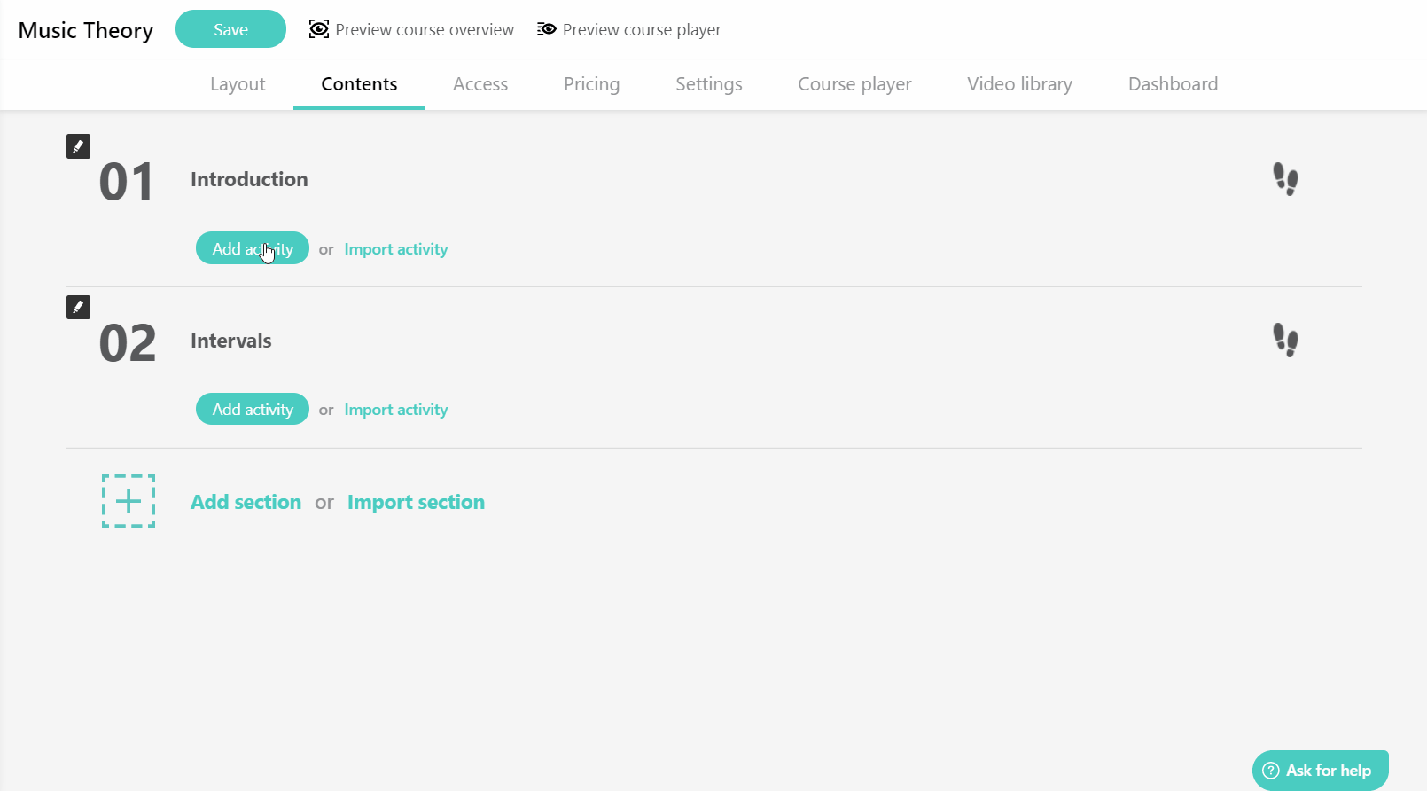 Changing the settings of a SCORM package