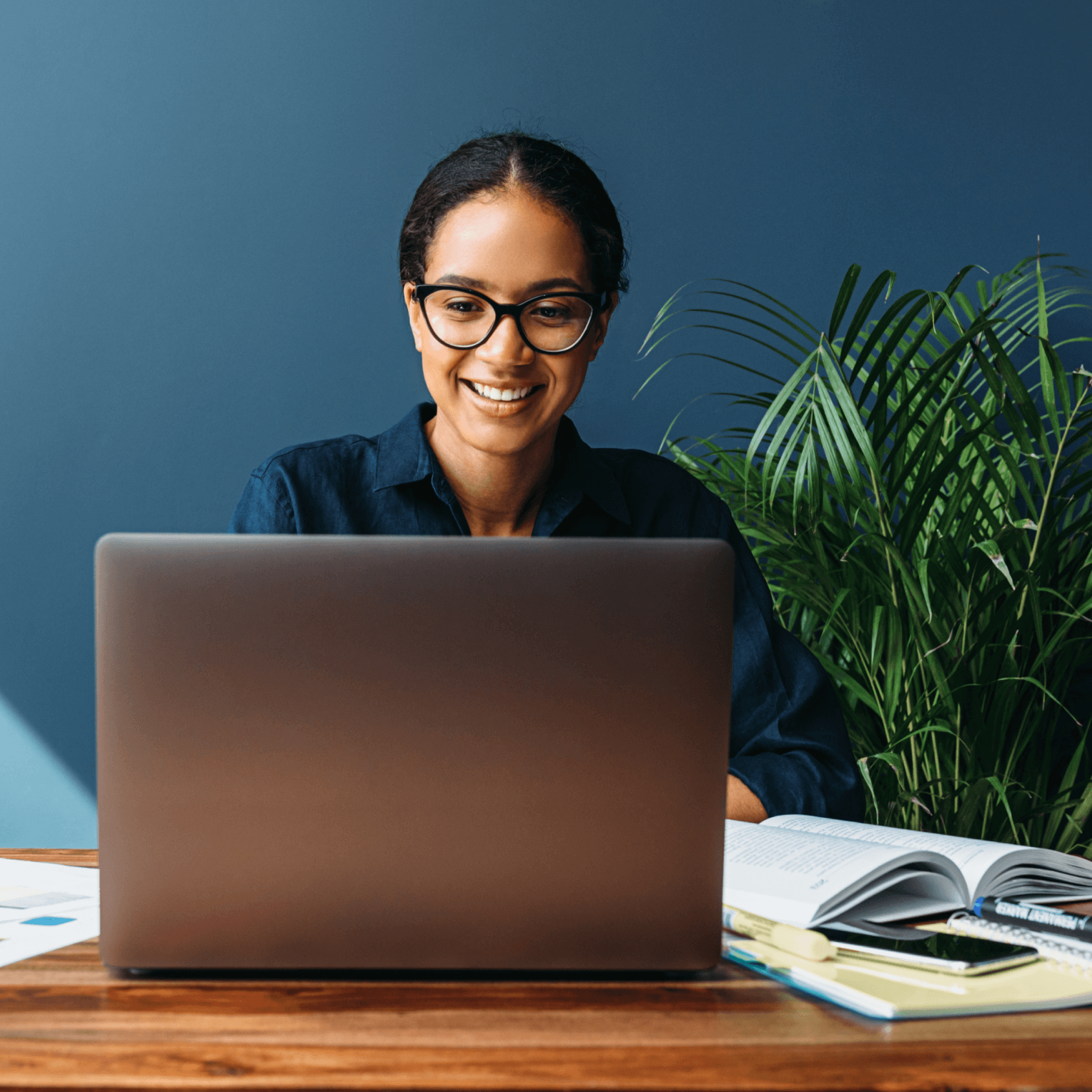 A financial educator preparing his online course.