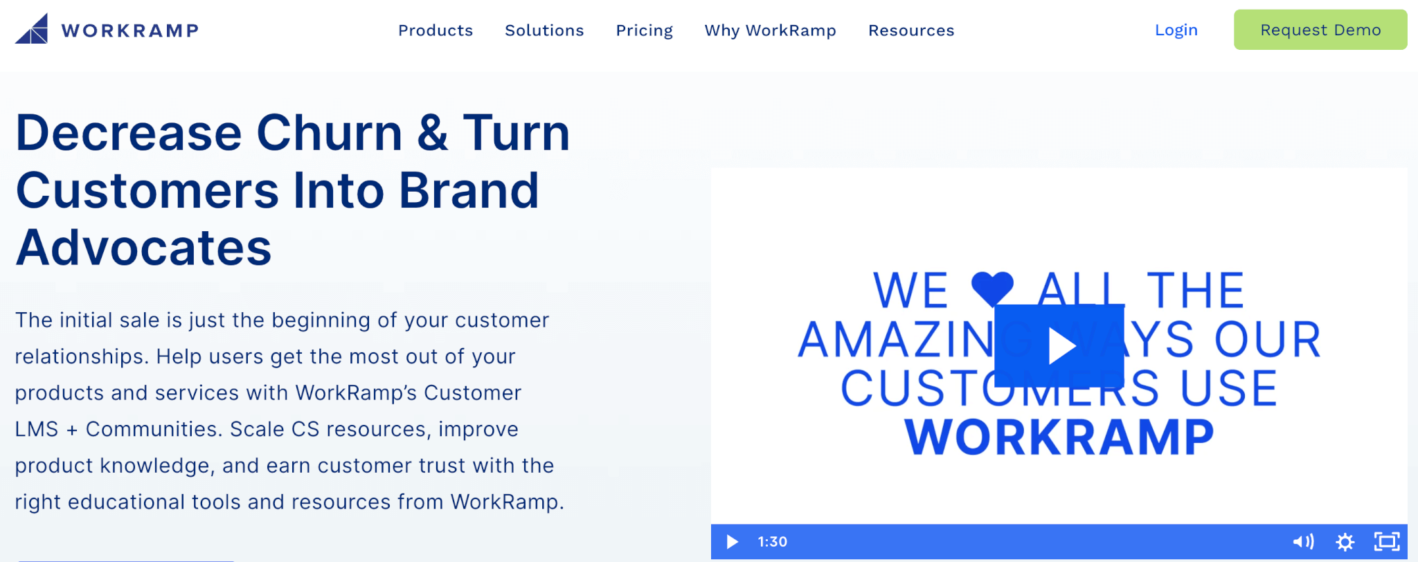 a screenshot of WorkRamp landing page showing a company tagline